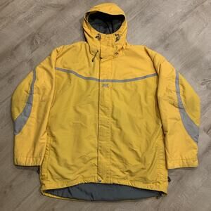 Vintage Helly Hansen Jacket Men's XL Helly Tech Hooded Waterproof Ski Yellow